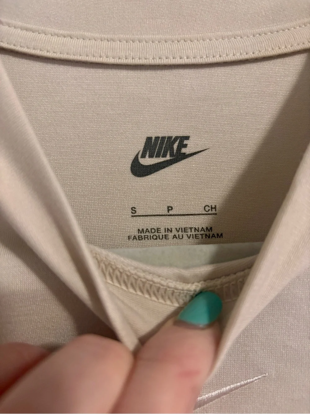 NIKE Sportswear Essential Crewneck Midi Dress In Beige/white- NWOT Sz S